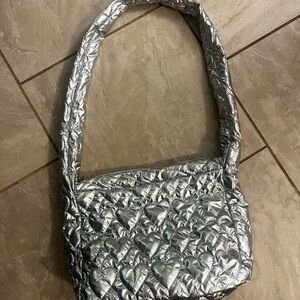 Heart Silver Quilted Women's Bag